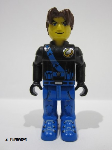 lego 2001 mini figurine js009 Jack Stone Black Jacket, Blue Legs, Blue Sash 