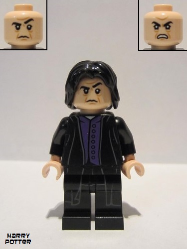 lego 2018 mini figurine hp134a Severus Snape Dark Purple Shirt, Black Robes, Printed Legs, Shirt Tail 