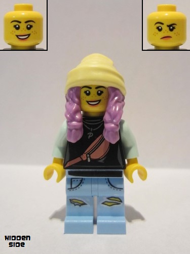 LEGO Female Minifigure Hair /& Light Yellow Beanie Hat 2 Braids over Shoulder
