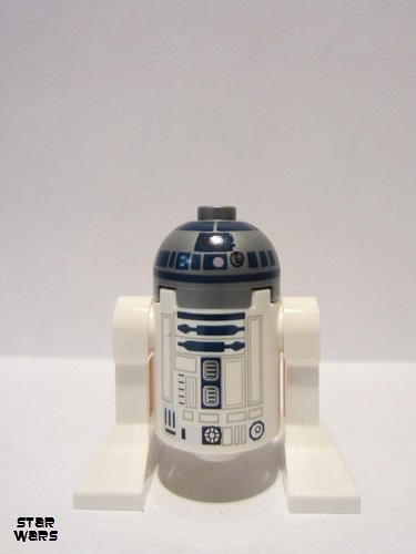 lego 2014 mini figurine sw0527a R2-D2 Flat Silver Head, Dark Blue Printing, Lavender Dots 