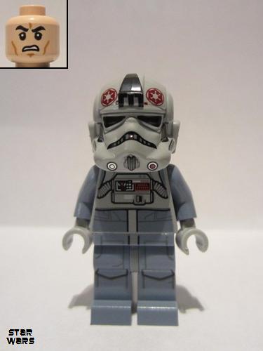 lego 2014 mini figurine sw0581 AT-AT Driver Dark Red Imperial Logo, Grimacing 