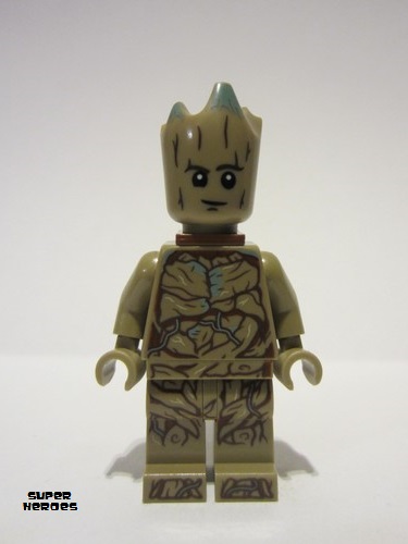 lego 2022 mini figurine sh836 Teen Groot Dark Tan with Neck Bracket 
