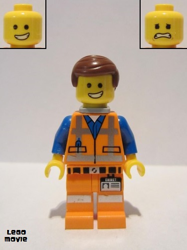 lego 2014 mini figurine tlm066 Emmet Wide Smile, without Piece of Resistance 