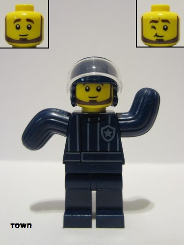 lego 2023 mini figurine cty1526 Police Dog Trainer Dark Blue Helmet, Bite Suit 