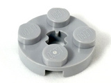 Light Bluish Gray Plate, Round 2 x 2 with Axle Hole (x Shape)