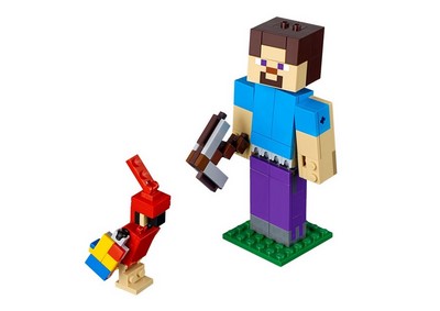 lego 2019 set 21148 Minecraft Steve BigFig with Parrot Bigfigurine Steve et son perroquet