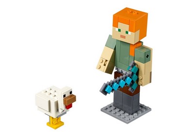 lego 2019 set 21149 Minecraft Alex BigFig with Chicken Bigfigurine Alex et son poulet