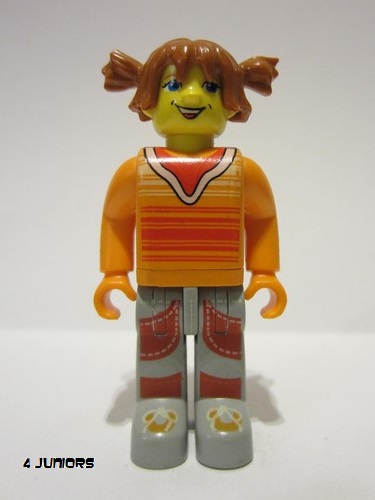 lego 2001 mini figurine cre001 Tina Orange Torso, Light Gray Legs 