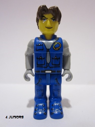 lego 2001 mini figurine js002 Jack Stone Blue Jacket, Blue Pants, Gray Shirt 