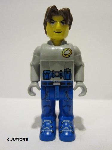 lego 2001 mini figurine js004 Jack Stone Gray Jacket, Blue legs 