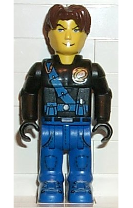 lego 2001 mini figurine js009 Jack Stone Black Jacket, Blue Legs, Blue Sash 
