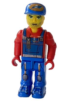 lego 2002 mini figurine js022 Crewman With Blue Overalls, Red Shirt 