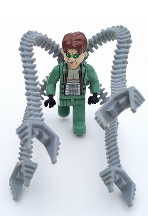 lego 2004 mini figurine 4j005 Dr. Octopus (Otto Octavius) / Doc Ock With Grabber Arms (Junior-fig) 