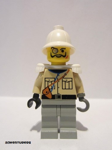 lego 1998 mini figurine adv039 Baron Von Barron With Pith Helmet and White Epaulettes 