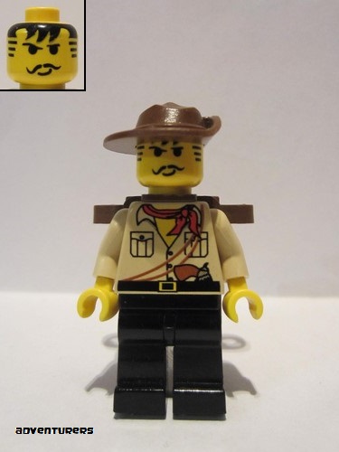 lego 1998 mini figurine adv041 Johnny Thunder Desert, with Backpack 