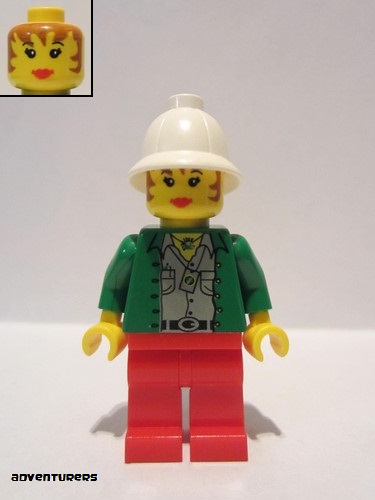 lego 1999 mini figurine adv016 Miss Gail Storm Jungle, with Pith Helmet 
