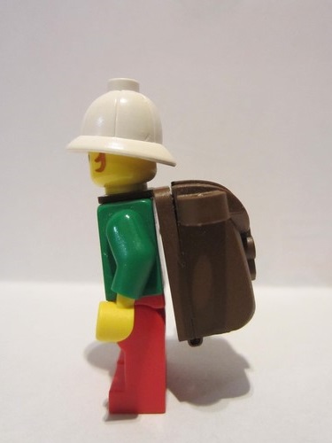 lego 1999 mini figurine adv044 Miss Gail Storm Jungle, with Pith Helmet, Backpack 
