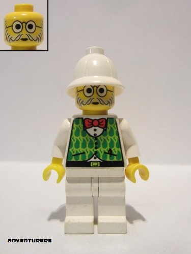 lego 2003 mini figurine adv026 Dr. Kilroy Green Vest, White Legs 