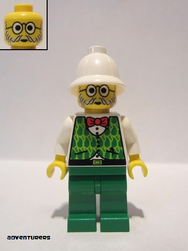 lego 2003 mini figurine adv035 Dr. Kilroy Green Vest, Green Legs 