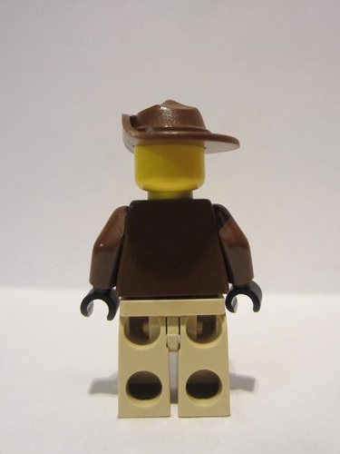 lego 2003 mini figurine adv037 Johnny Thunder With Tan Legs with Pockets and Black Hands 