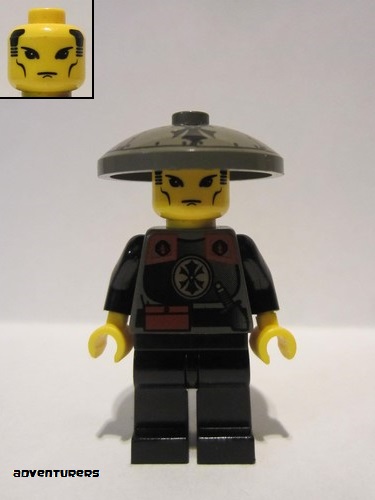 lego 2003 mini figurine adv046 Dragon Fortress Guard Conical Straw Hat 