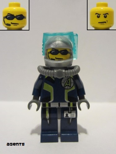 lego 2008 mini figurine agt020 Agent Chase Diving Gear - Dual Sided Head 