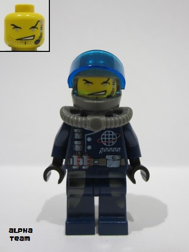 lego 2002 mini figurine alp034 Dash Mission Deep Sea, Trans-Dark Blue Visor 