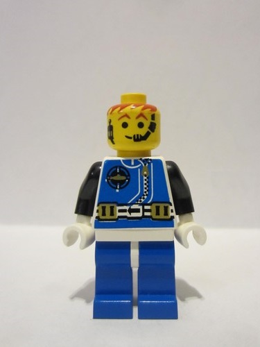 lego 1995 mini figurine aqu029 Aquanaut 3 With Blue Flippers 