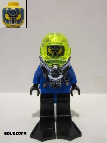 lego 1998 mini figurine aqu028 Hydronaut 3 With Black Flippers 