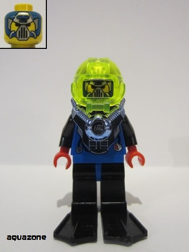 lego 1998 mini figurine aqu031 Hydronaut 2 With Black Flippers 