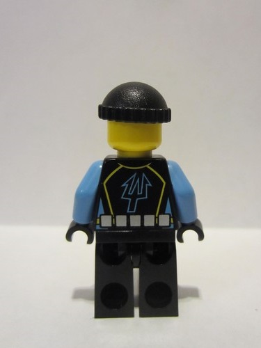 lego 2007 mini figurine aqu019 Aquaraider Diver 5 Black Knit Cap 