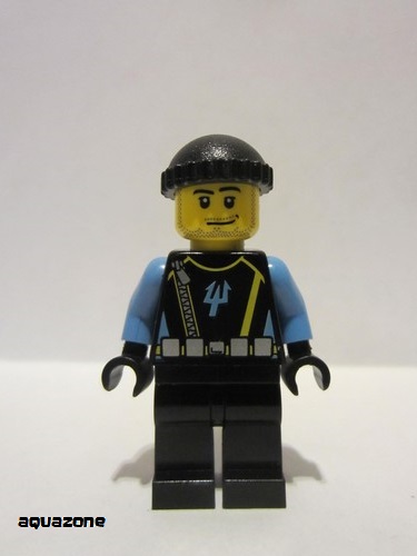 lego 2007 mini figurine aqu019 Aquaraider Diver 5 Black Knit Cap 