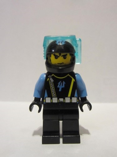 lego 2007 mini figurine aqu023 Aquaraider Diver 8 With Black Flippers 