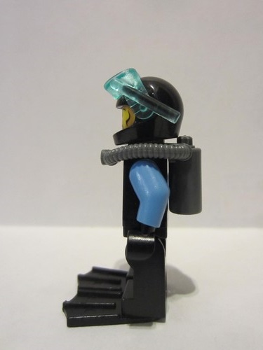 lego 2007 mini figurine aqu025 Aquaraider Diver 6 With Black Flippers 