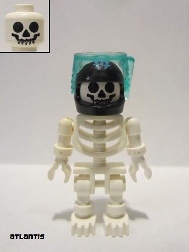 lego 2010 mini figurine gen031 Skeleton With Standard Skull, Black Aquaraiders II Helmet 