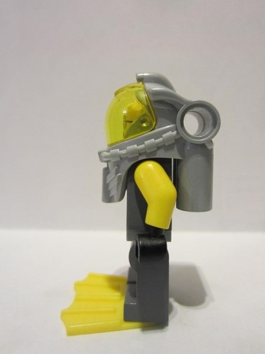 lego 2011 mini figurine atl014 Atlantis Diver 6 Jeff Fisher - With Yellow Flippers and Trans-Yellow Visor 