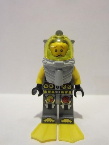 LEGO Dark Bluish Gray Atlantis Underwater Minifigure Helmet Lance 