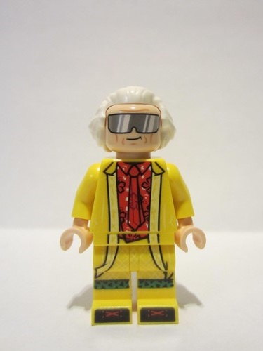 lego 2022 mini figurine btf002 Doc Brown Long Hair, Yellow Coat 