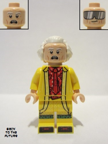 lego 2022 mini figurine btf002 Doc Brown Long Hair, Yellow Coat 