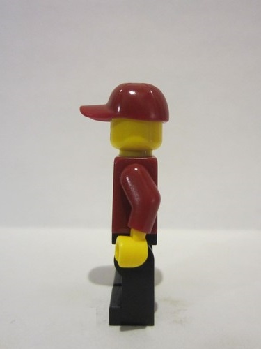 lego 2022 mini figurine adp044 Citizen Male, Dark Red Jacket, Black Legs, Dark Red Cap 