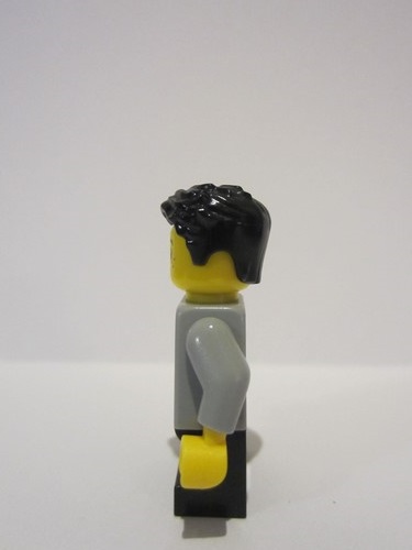 lego 2022 mini figurine adp045 Boy Light Bluish Gray Hoodie, Black Legs, Black Hair 