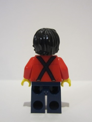 lego 2022 mini figurine adp047 Pianist Male, Red Shirt with Tan Tie, Dark Blue Legs, Black Hair 