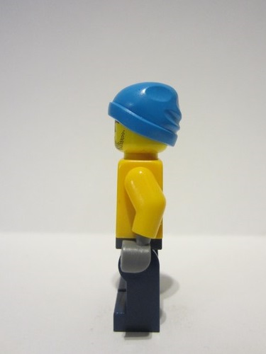 lego 2022 mini figurine adp050 Fisherman Bright Light Orange Jacket, Dark Azure Beanie 