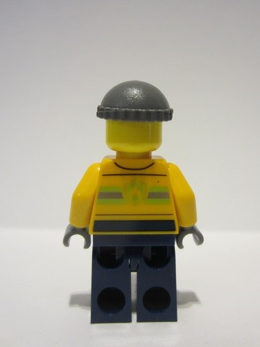 lego 2022 mini figurine adp051 Fisherman Bright Light Orange Jacket, Dark Bluish Gray Knit Cap 