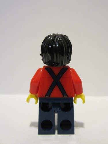 lego 2023 mini figurine adp070 Boyfriend Red Shirt with Tan Tie, Dark Blue Legs, Black Tousled Hair 