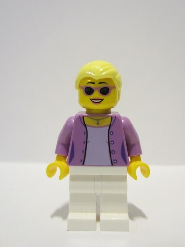 lego 2023 mini figurine adp075 Lecturer Female, Medium Lavender Jacket, White Legs 
