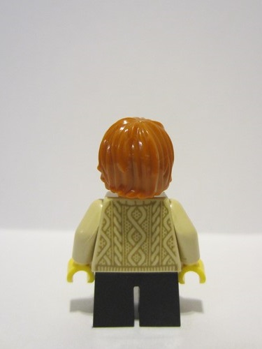 lego 2023 mini figurine adp083 Traveler Boy, Tan Knit Sweater, Black Short Legs, Reddish Brown Neck Bracket and Round Plate, Dark Orange Hair 
