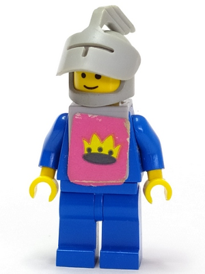 lego 1978 mini figurine cas081s Yellow Castle Knight Blue Cavalry With Vest Stickers 