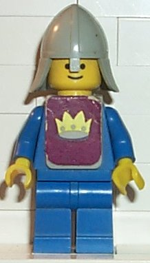 lego 1978 mini figurine cas082s Yellow Castle Knight Blue With Vest Stickers 