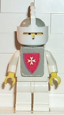 lego 1978 mini figurine cas083s Yellow Castle Knight White Cavalry With Vest Stickers 